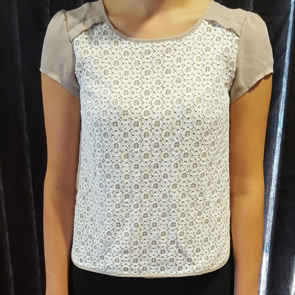 LC Lauren Conrad Lace Front Blouse